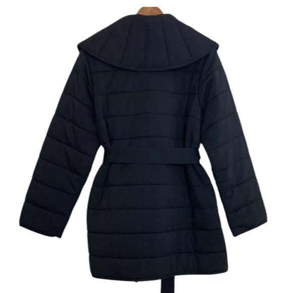 SPANX Black Wrap Coat with Belt - Picture 2 of 7